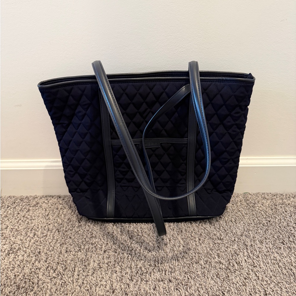 Quilted Navy Vera Bradley Tote Bag